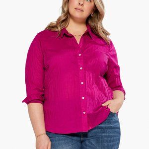 NWT Nic & Zoe Crinkle Shirt in Orchid Petal 3X